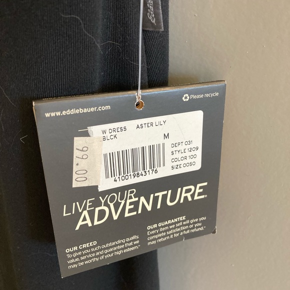 Eddie Bauer medium black faux wrap summer dress - Picture 5 of 6